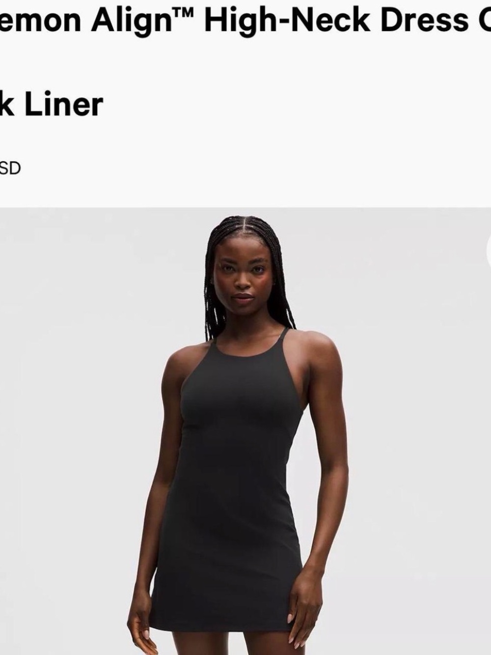 lululemon athletica Black High-Neck Mini Dress